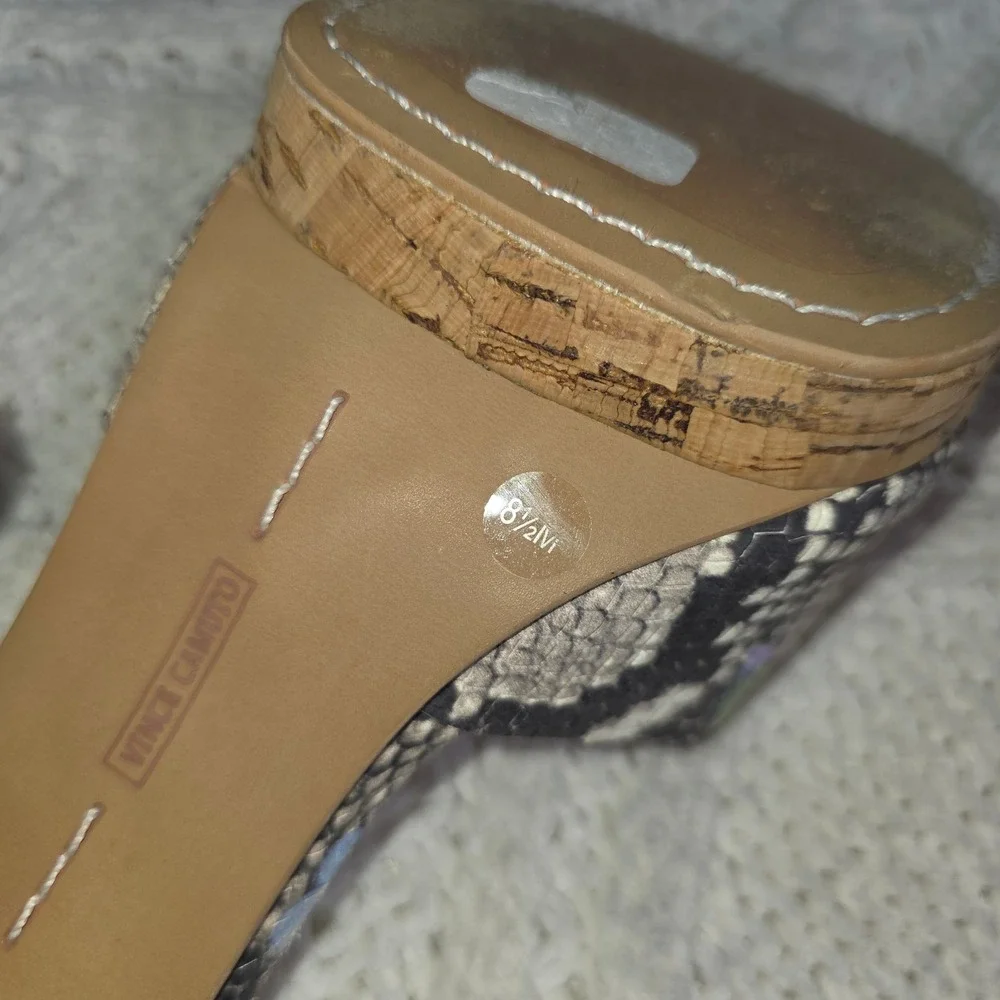 Vince Camuto Floral Snakeskin Platform Sandals‎ Multicolor Women 8.5 Excellent